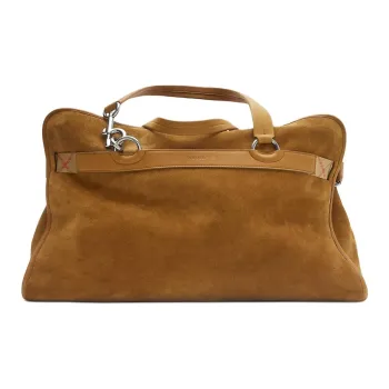 Burberry Calfskin Portable One Shoulder Travel Bag Men's Brown