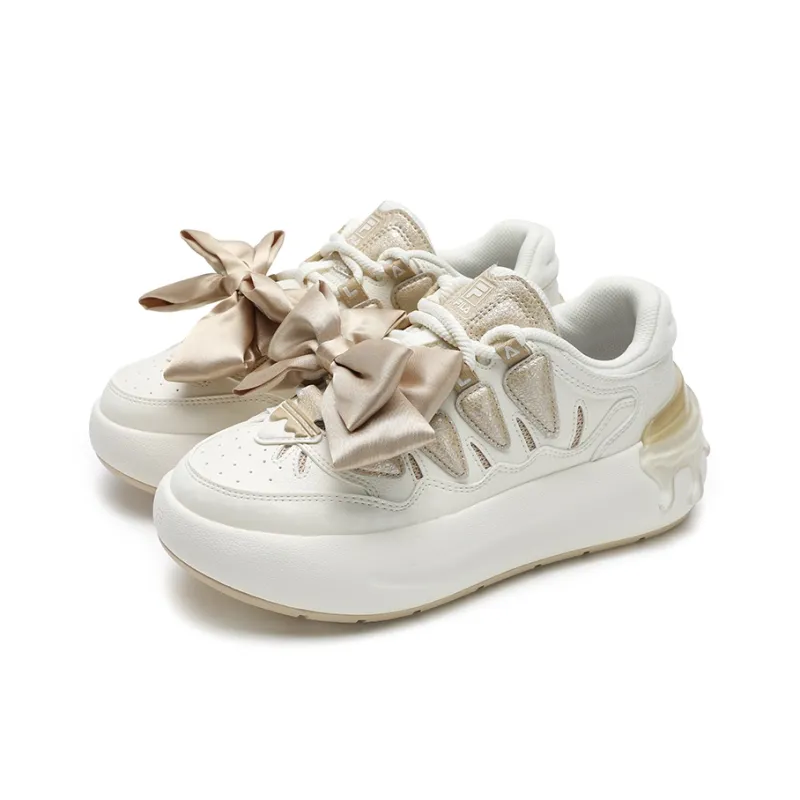 FILA MODERNO Abrasion Resistant Low Top Skateboard Shoes Women's White Gold-2