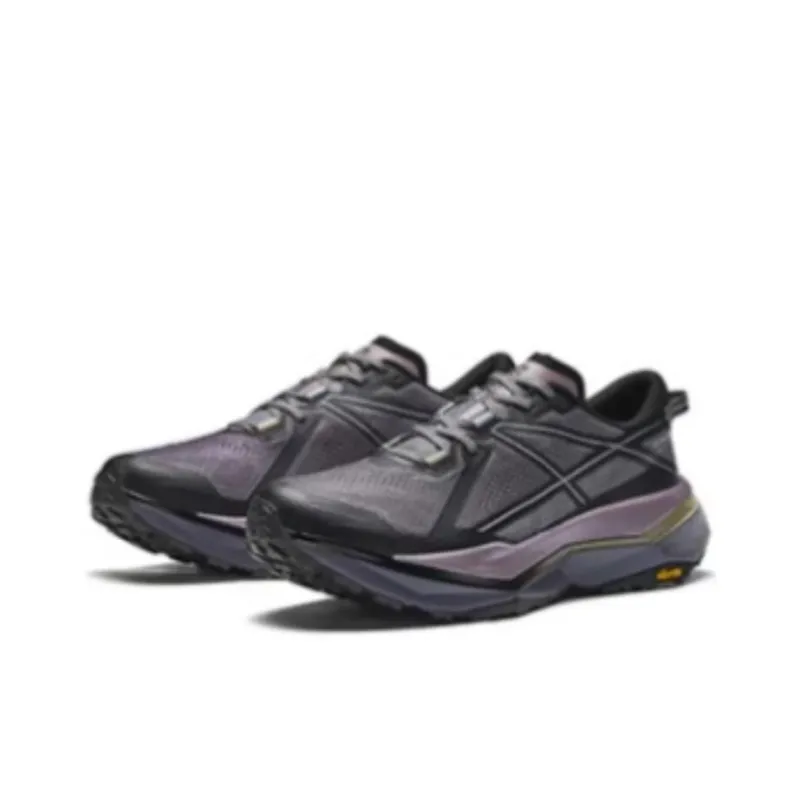 Anta Hunter Fury 2 Anti-Slip Wear-Resistant Low-Top Carbon Plate Running Shoes Men's Black Purple-1