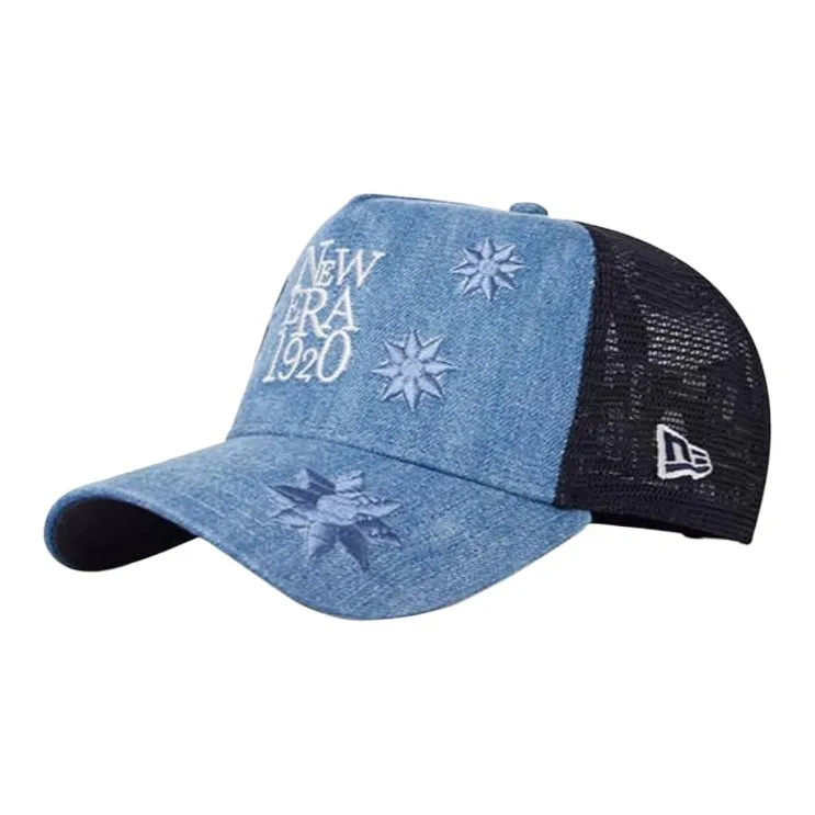 New Era Cotton, Polyester Baseball Caps Unisex Denim Blue-0