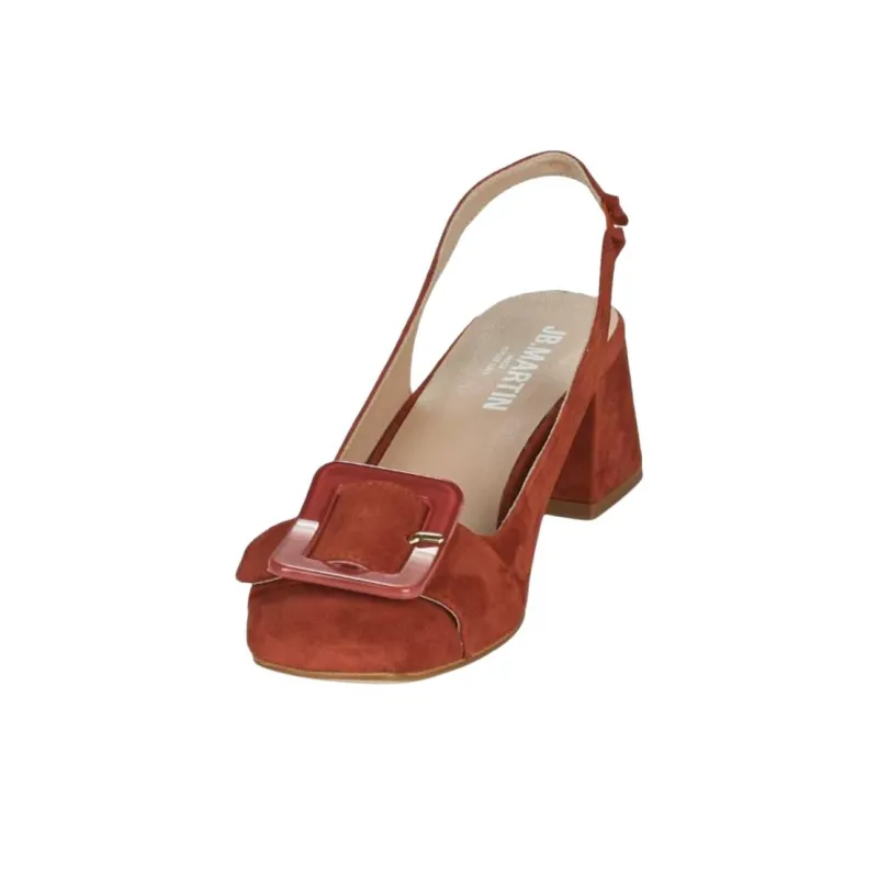 JB MARTIN Block Heel High Heels 6cm Women's Red-1