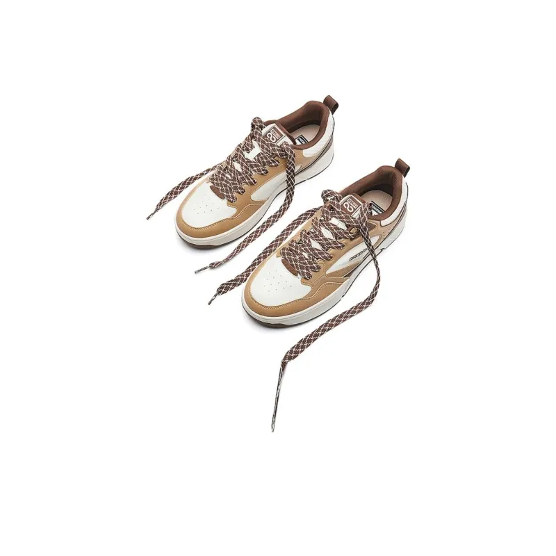 QIAODAN Pinwheel·Zero Zero Anti-Slip Wear-Resistant Low-Top Skateboard Shoes Men's White Umber-3