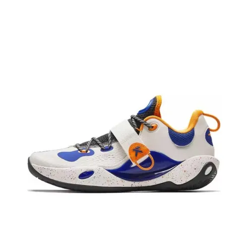 Anta Splash 6LITE Durable Breathable Low Top Basketball Shoes Men's White Blue