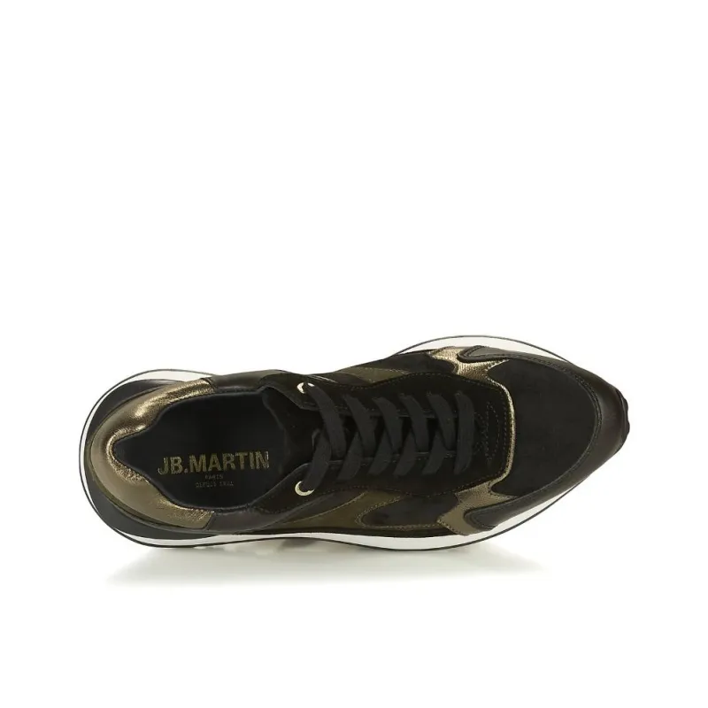 JB MARTIN Forte Low Top Casual Shoes 6cm Women's Black Gold-5