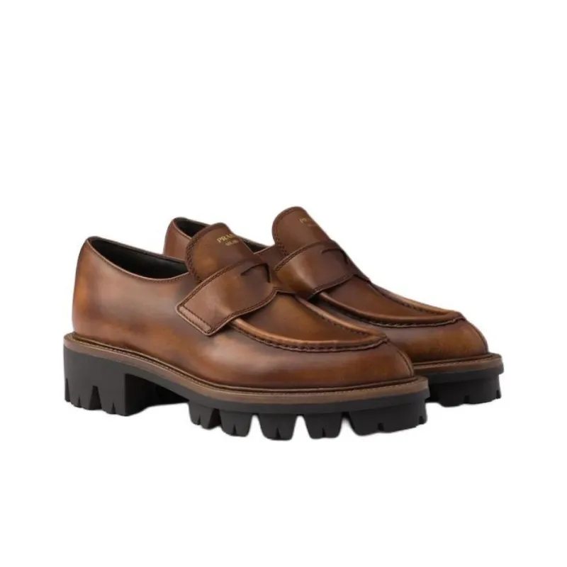 PRADA Mocassini Loafers 4.5cm Women's Brown-1