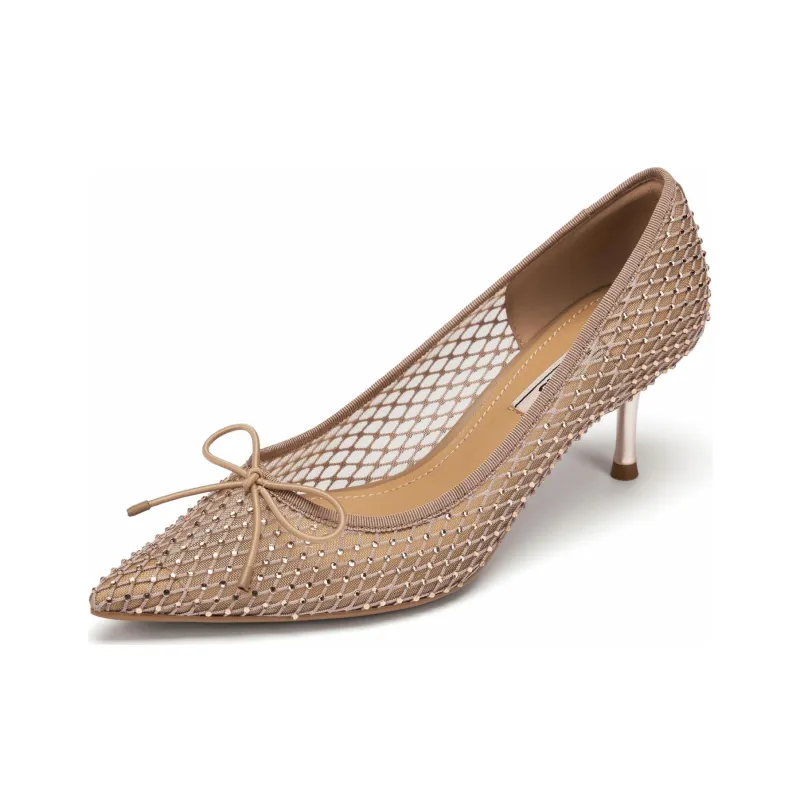 73Hours Slim Heel High Heels 6.5cm Women's Khaki-1