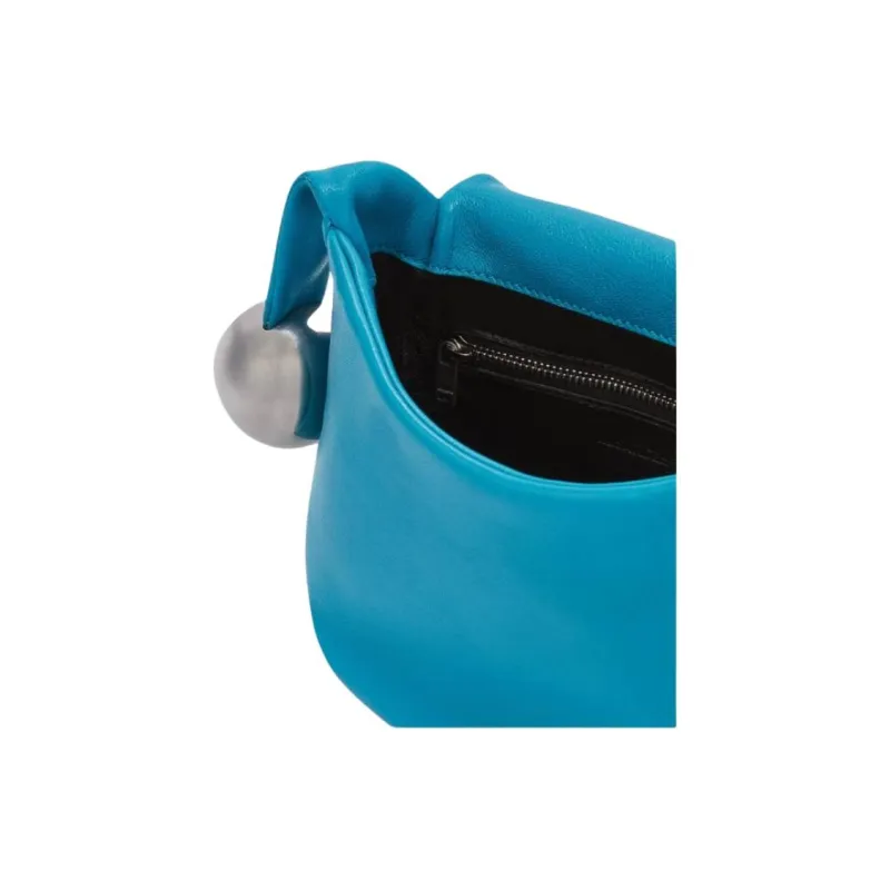 JIL SANDER Calfskin Cloud Dumpling Bag, Clutch Trumpets Women's Blue-3