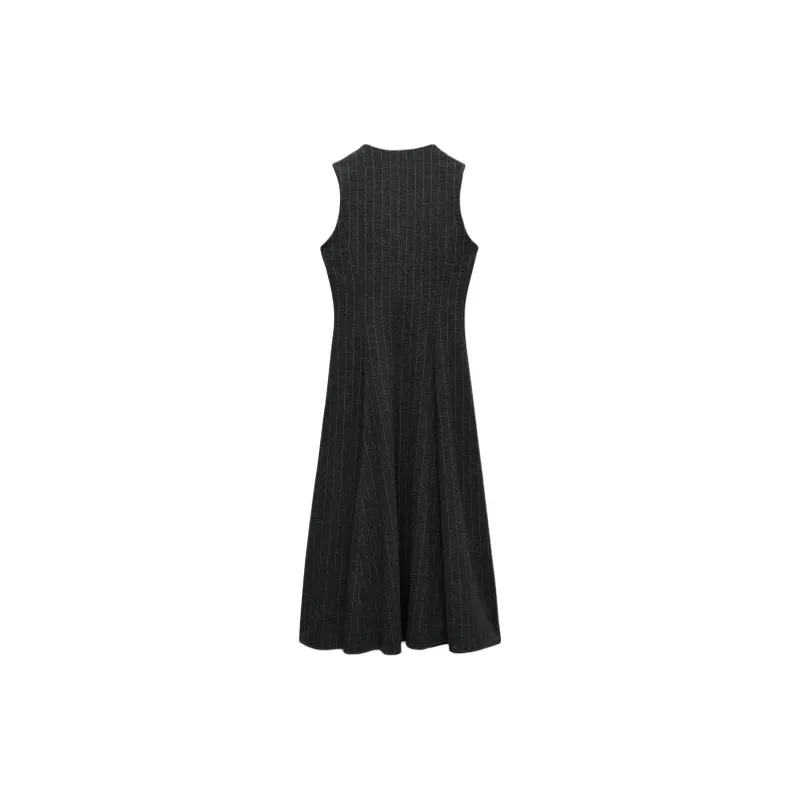 ZARA Sleeveless Dress Women's Grey / Beige-1