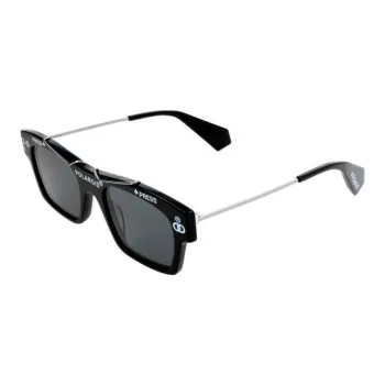 Polaroid Acetate Irregular Shape Sunglasses Unisex Black