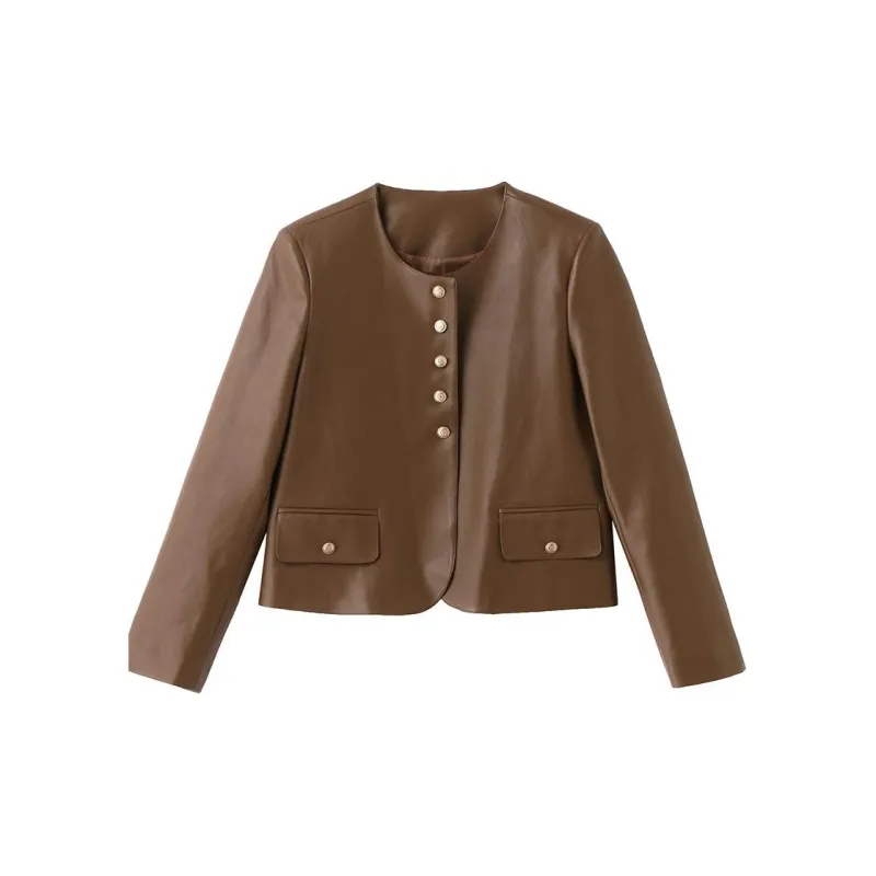Yi Mengyuan Leather Jacket Women's-0