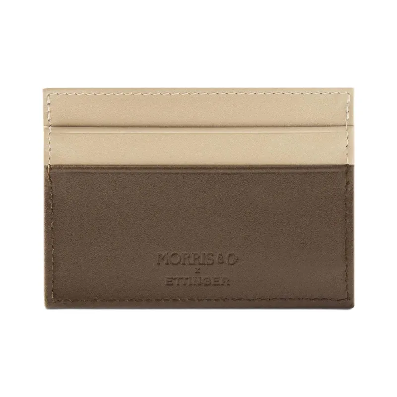 ETTINGER Calfskin Card Holder Men's Taupe & Milkwood-0