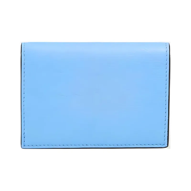 FERRAGAMO GANCINI Cow Leather Wallet Coin Purse Card Holder Men's Blue-2