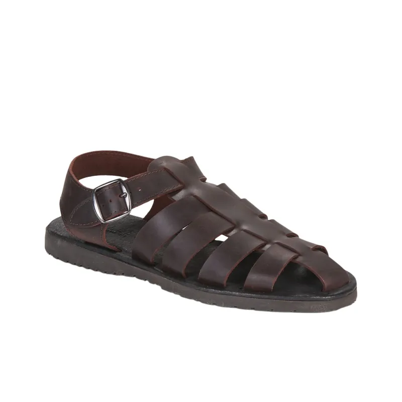 PELLET DENIS Roman Sandals Men's Brown-2