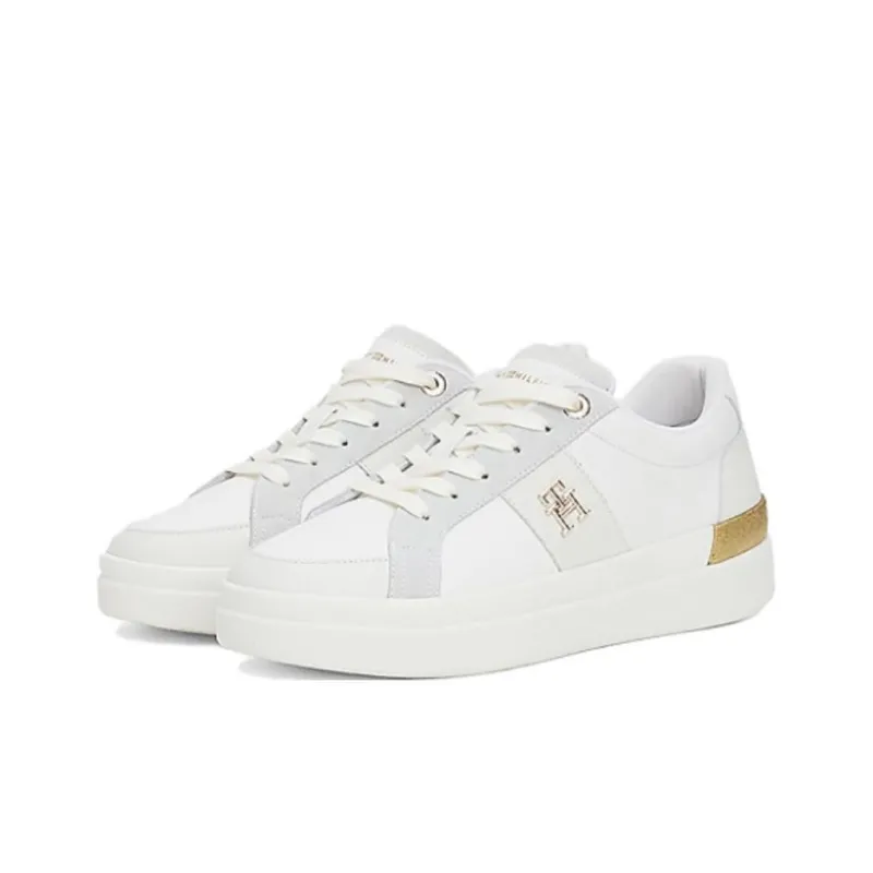 Tommy Hilfiger Trainers Courtesy Low Top Skateboard Shoes Women's White-1