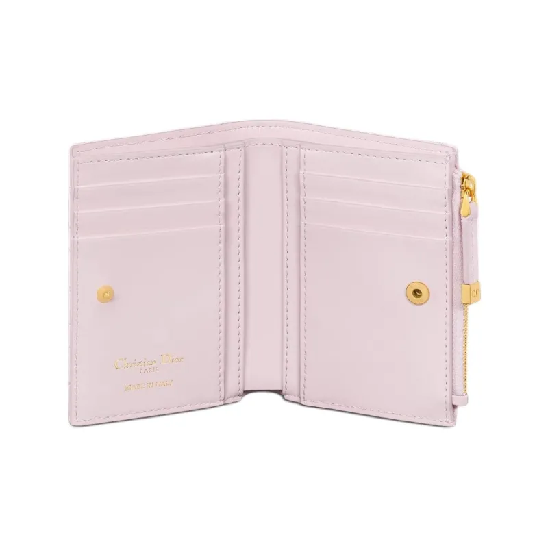 DIOR Caro Lambskin Wallet Women's Light Pink-3