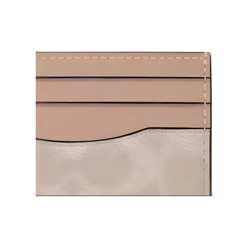 COACH Leather Card Holder Women's Sand Yellow & Taupe-1