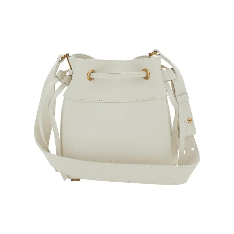 PINKO Logo Plaque Drawstring Fastened Bucket Bag-3