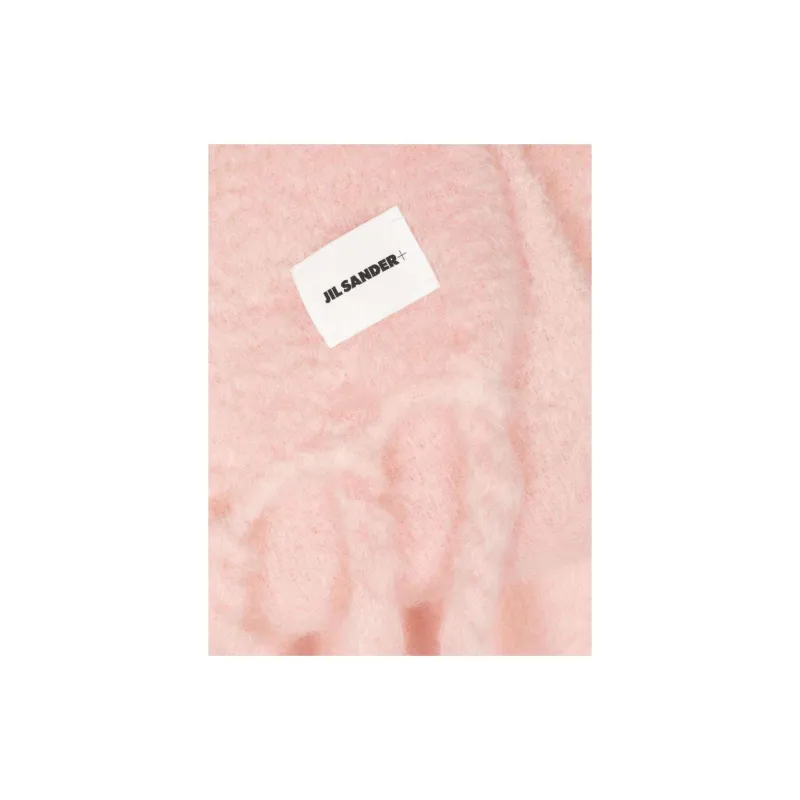 JIL SANDER Logo patch Mohair Scarf-2