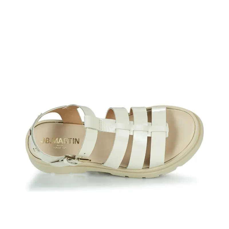 JB MARTIN DELICE Roman Sandals Women's White-5