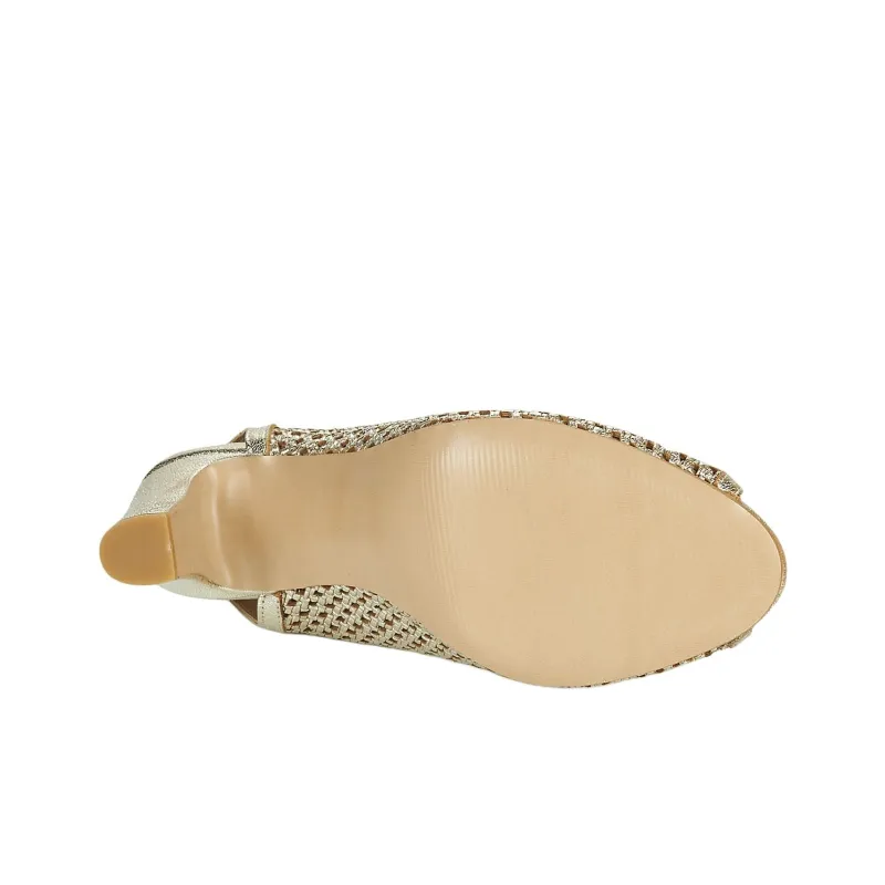 JB MARTIN Luxe Chunky Heel High Heels Women's Gold-6