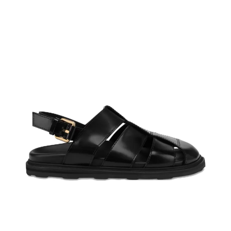 MOSCHINO Round Toe Strap Detailed Sandals-1