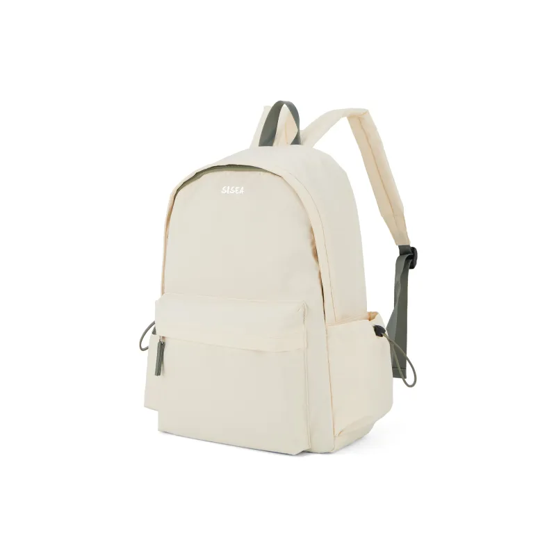 Sisea Fabric Backpack Laptop Bag Travel Bag Backpack Regular Unisex Classic Black/cream White-18