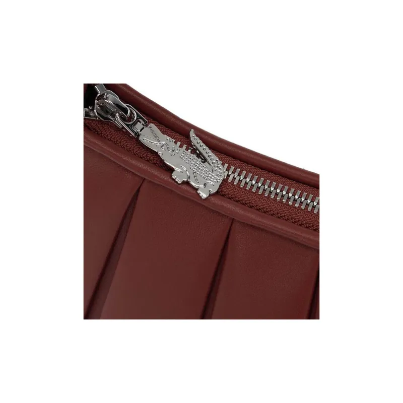 LACOSTE Sheepskin One Shoulder Handbags Small Size Women's Dark Red-3