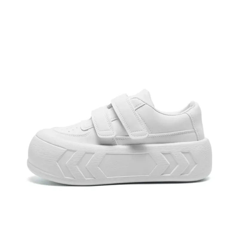 XPQ Coverage Wear-Resistant Lightweight Low-Top Skateboard Shoes Women's Pure White-1