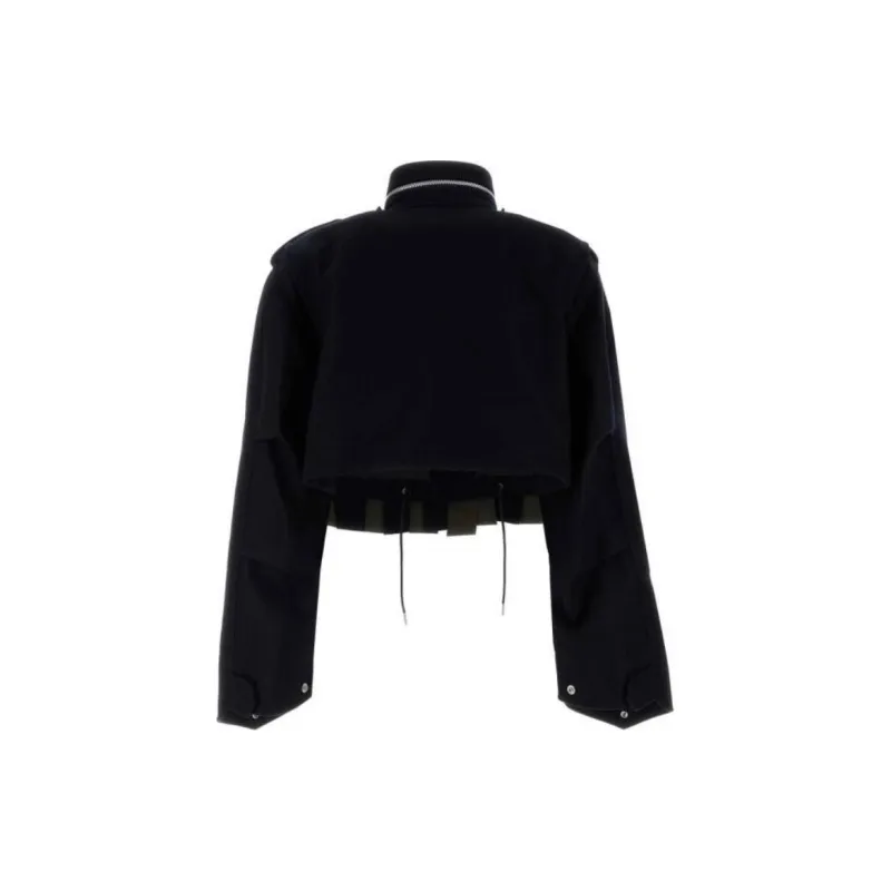 Sacai Pleated Raw Edge Bomber Jacket-1