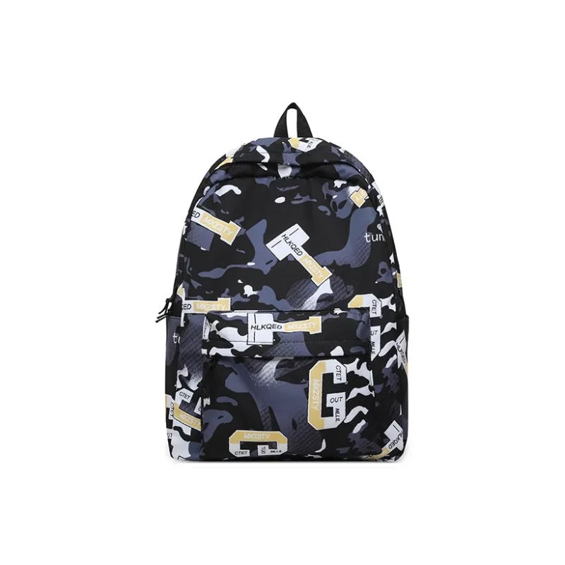 BUBM Polyester Backpack Unisex Green/Yellow/Blue/Orange/Gray/Red-3