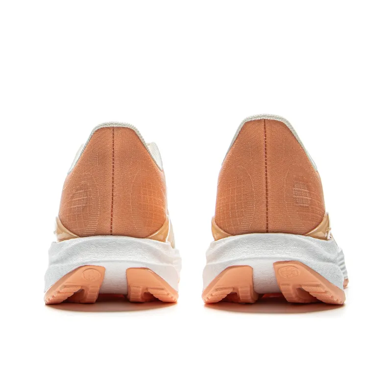 LiNing Super-Light 22 Cushioning Breathable Low-Top Sprint Running Shoes Women's White Orange-5