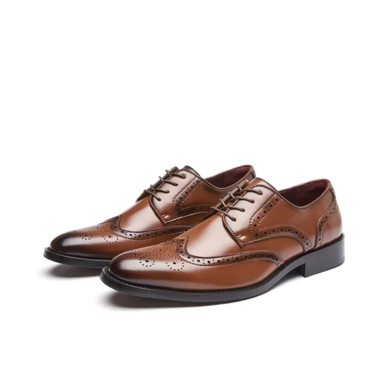 Kaltendin Cow Leather Brocade Embroidery Trendy Fashion Elegant Gentleman Elegance Dress Shoes Men's-7