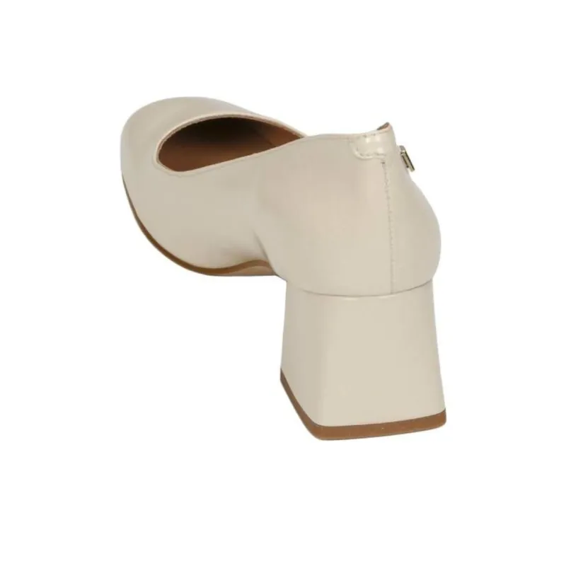 JB MARTIN Viva Block Heel High Heels 5cm Women's White-4