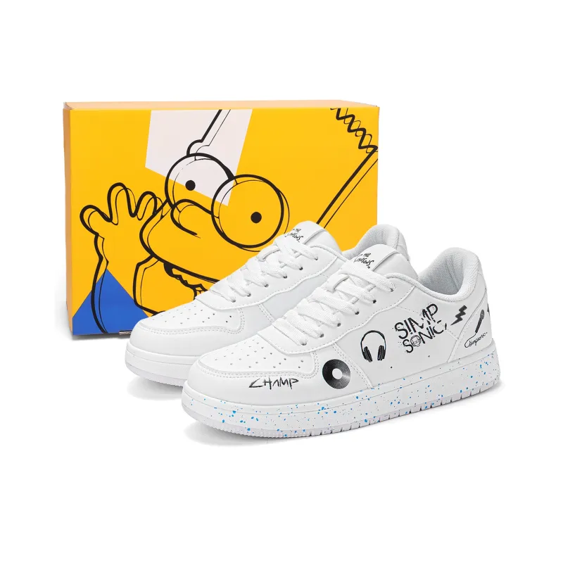 The Simpsons Wear-Resistant Lightweight Breathable Height Increasing Low-Top Skateboard Shoes Unisex-0