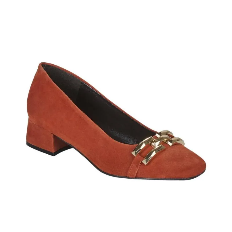 JB MARTIN Vacille Chunky Heel High Heels Women's Brick Red-3