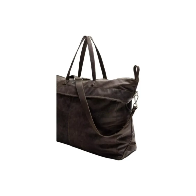 ZARA Cow Leather Travel Bag Men's Black-4