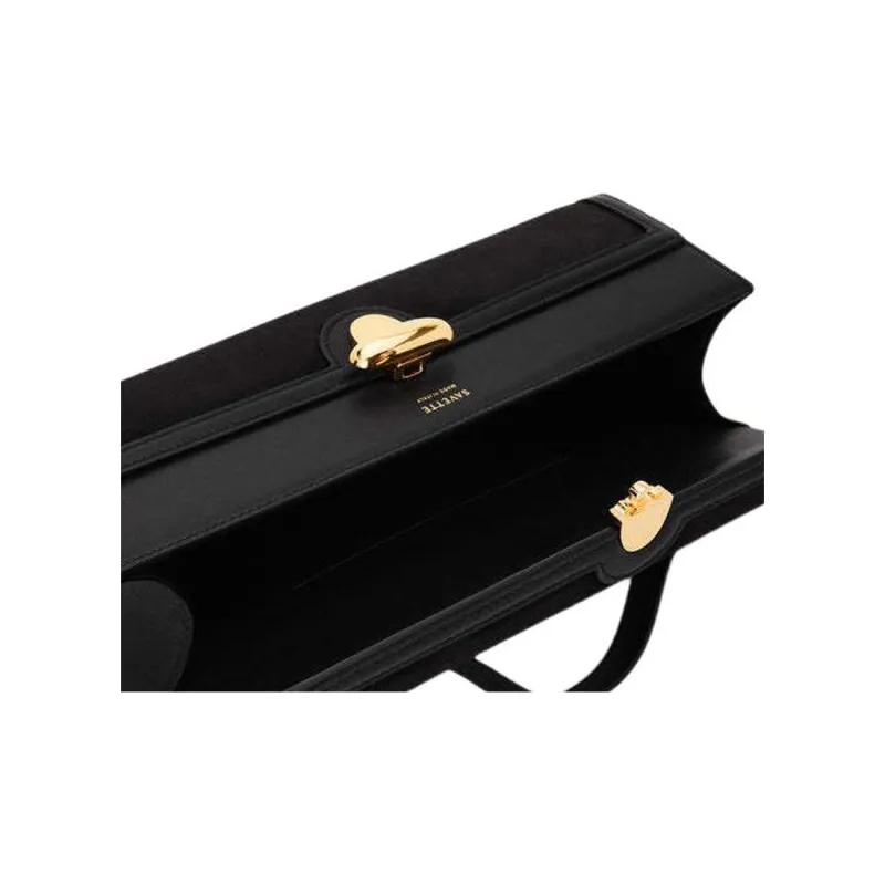 SAVETTE Calfskin Handbag Women's Black-4