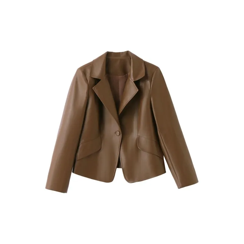 Yi Mengyuan Leather Jackets Coats Women's-0