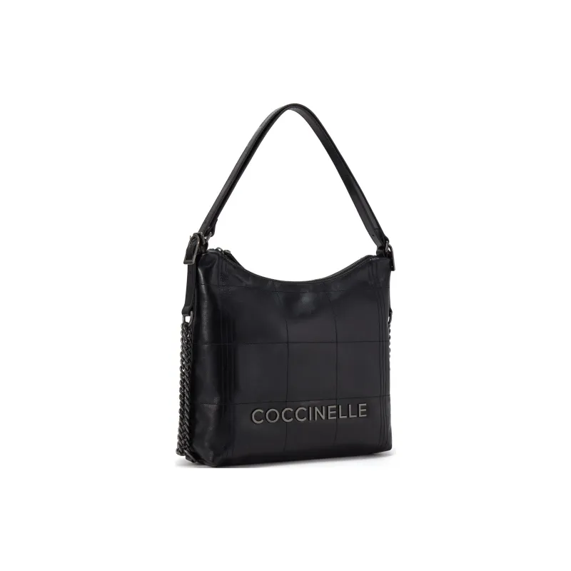 COCCINELLE Waxed Leather Hobo Bag, Handbag, Shoulder Bag Large Size Women's-1