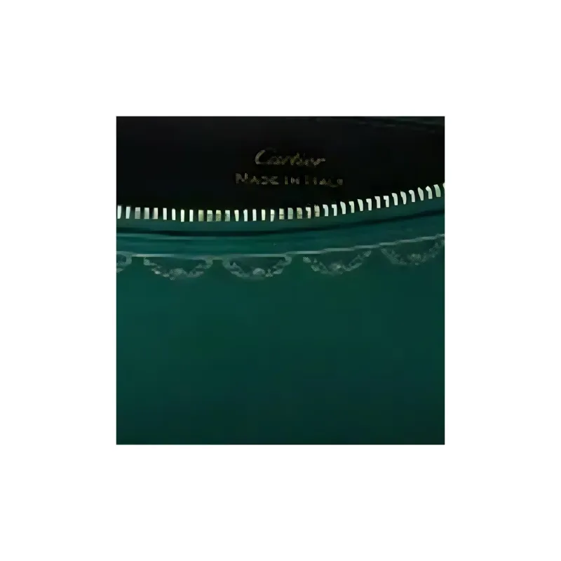 CARTIER GUIRLANDE Cow Leather Card Holder Women's Green-4