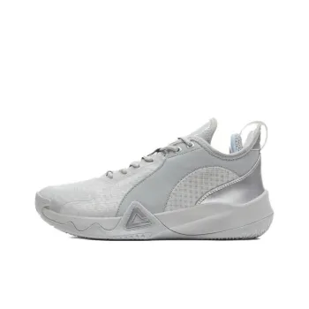PEAK Cushioned Slip-Resistant Abrasion-Resistant Low-Top Basketball Shoes Men's Ice Gray