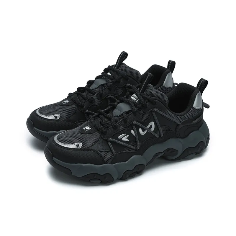 FILA FLUID 6 Cat Paw Cushioning, Wear Resistant Low Top Chunky Sneakers Men's Black Gray-2