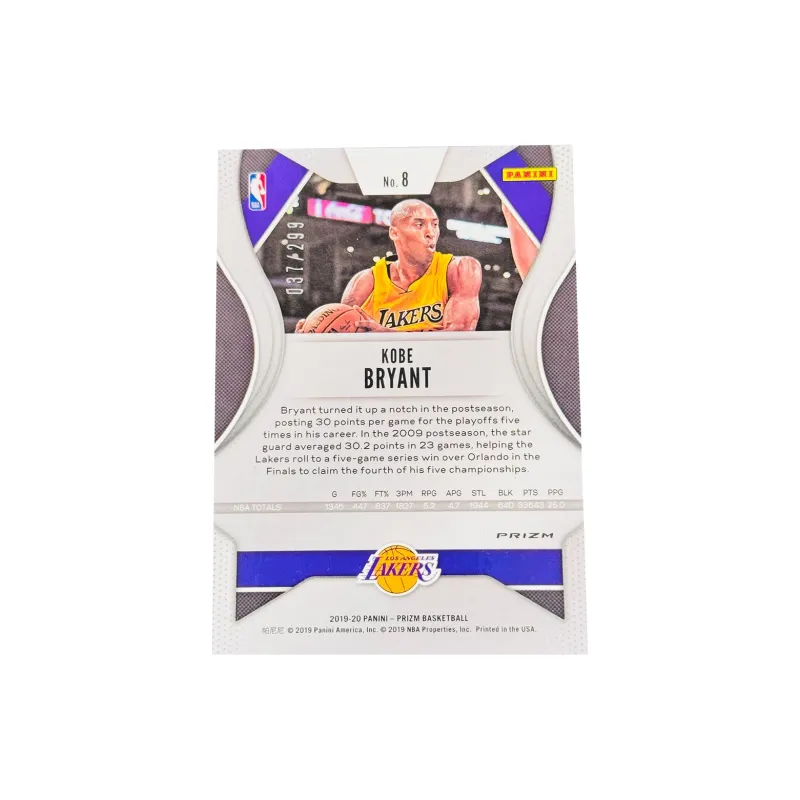 PANINI Prizm Collection, Lakers, Kobe, Bryant, Red Foil #299, Rare Card, Mint Condition Sports Cards 1 Pc-1