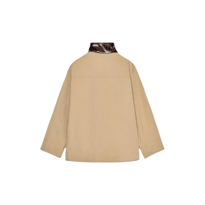 ZARA ZW Series Jackets Coats Women's Khaki-1