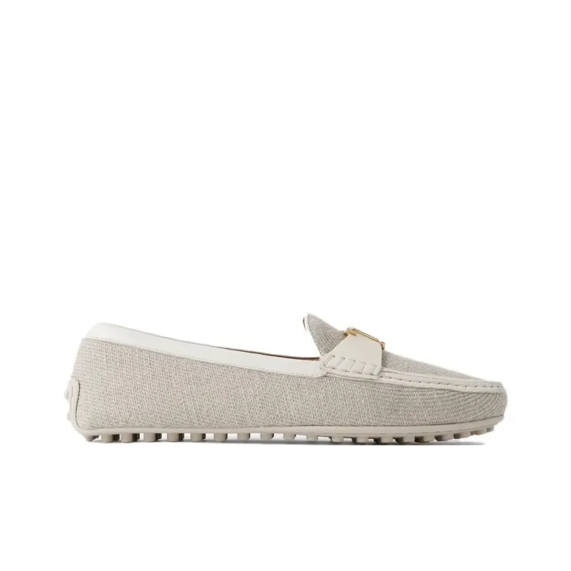 TOD'S Gommino Beanie Shoes Women's Gray White-1