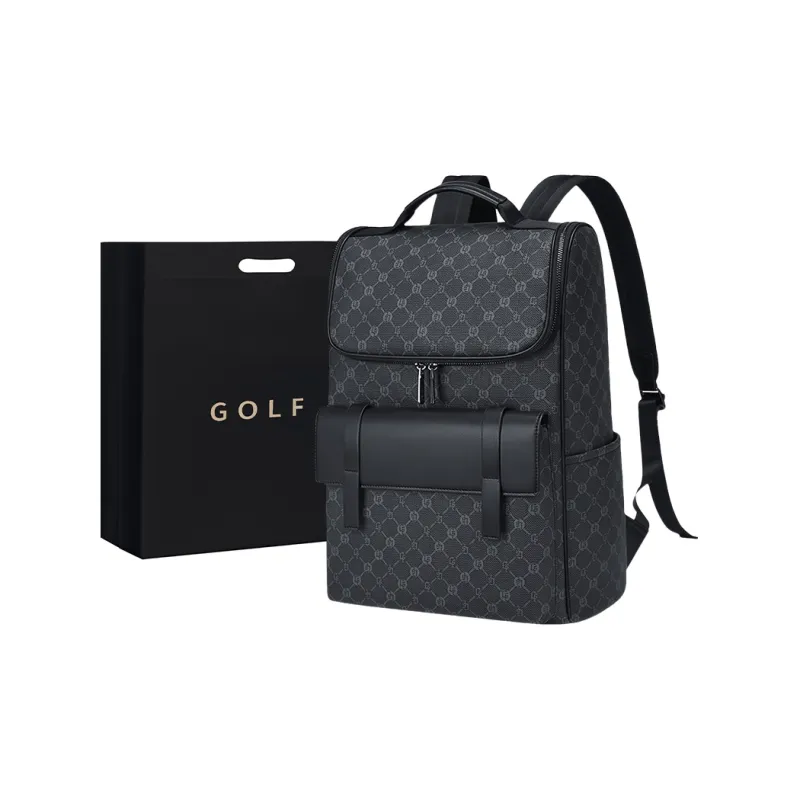 GOLF PVC With Synthetic Leather Backpack Large Size Men's Gray & Black-6