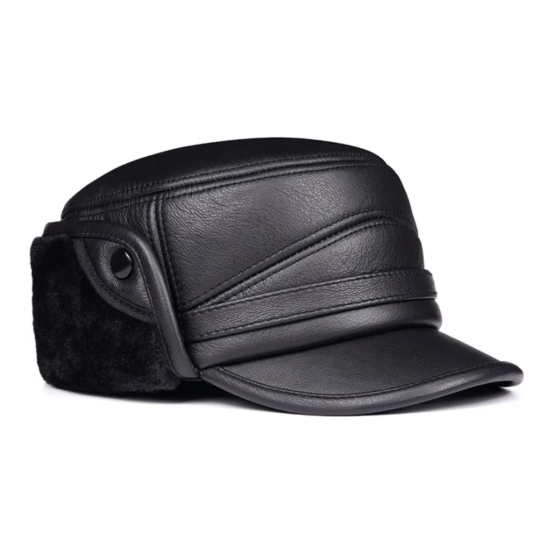PIERRE CARDIN Cow Leather Baseball Caps Men's-1