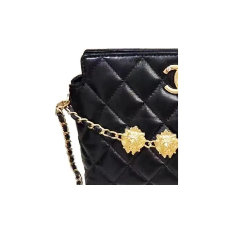 CHANEL Sheepskin Crossbody Bag, Shoulder Bag Women's Black-1