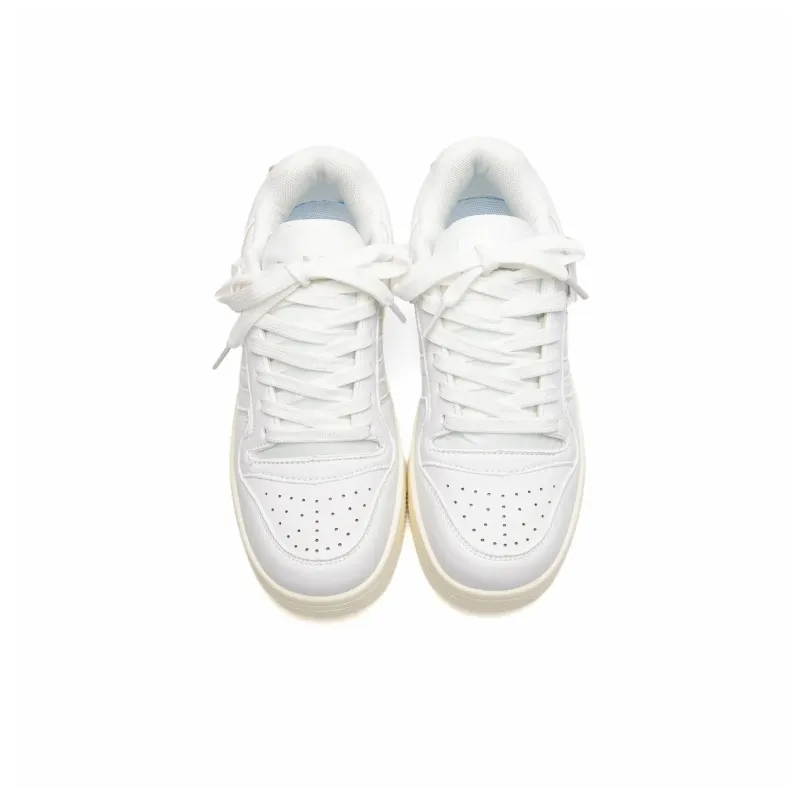 KAAVER OTTO Slip-Resistant Lightweight Breathable Low-Top Skateboard Shoes Unisex White-5