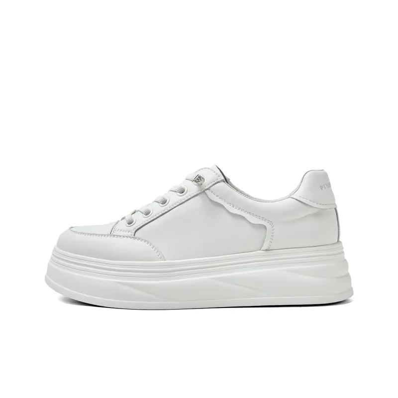 PT'SON Low Top Skateboard Shoes Women's White-0